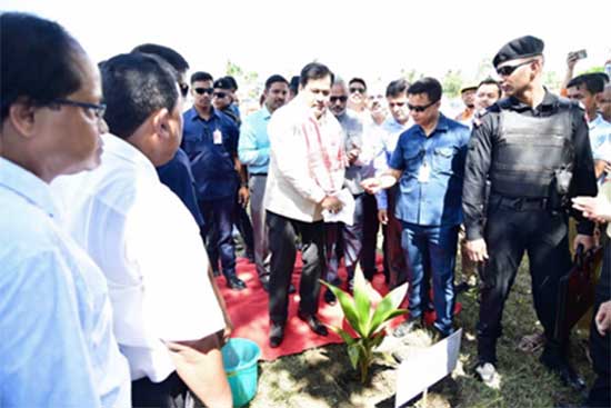 Chief Minister Assam joined in Tree plantation drive at ONGC Sivasagar Football ground 