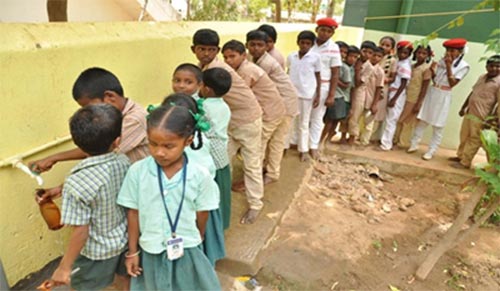 Drinking water facility provided to the school students Panchayat Union Middle School, Vanavanallur, Ariyalur District