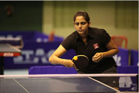 Pooja in action during West Zone National Ranking Tournament