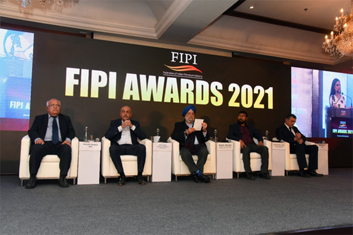 (From left) FIPI DG, Petroleum Secretary, Petroleum Minister, Minister of State Petroleum, FIPI Chairman during the award ceremony