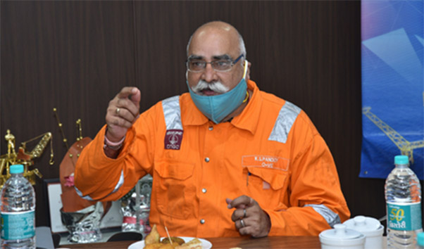 ED – Asset Manager MH Asset K S Pandey explaining various aspects of ONGC operations