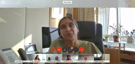 Director (HR) addressing the virtual gathering during the launch of the project