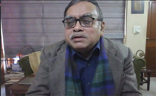 Independent Director Amitava Bhattacharyya addressing the virtual gathering