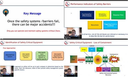 Glimpses of the presentation by Chief Safety Advisor to Director General of Hydrocarbons (DGH) Badal Roy