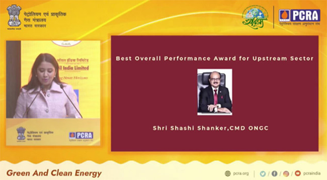 ONGC awarded Best Overall Performance Award for conserving energy in Upstream Sector