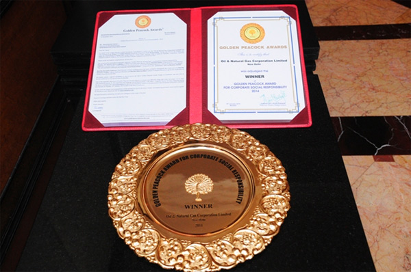 The Golden Peacock Award trophy and the citation