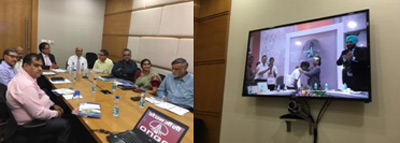 Director (HR) felicitating the selected athletes via video conference
