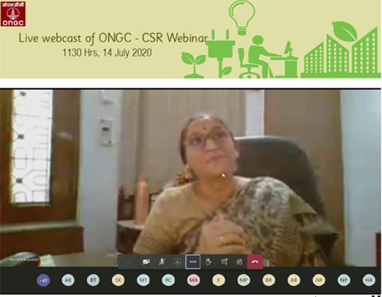 Director (HR) Dr Alka Mittal addressing the Webinar panelists and participants