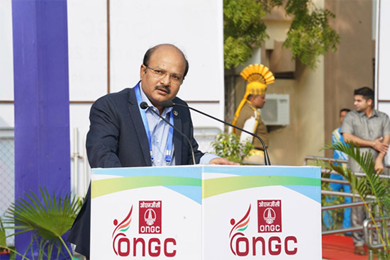 ONGC CMD Shashi Shanker addressing the participants and the audience