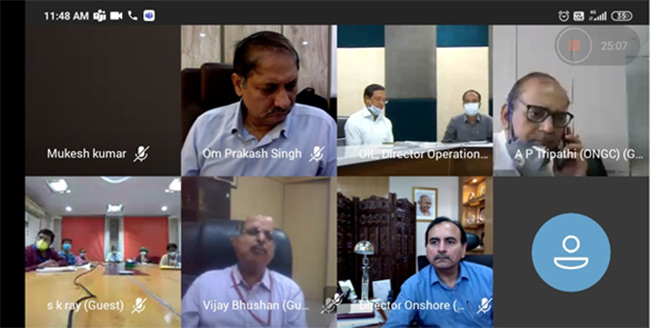 ONGC Director (T&FS), Director (Onshore) with other dignitaries during the webinar