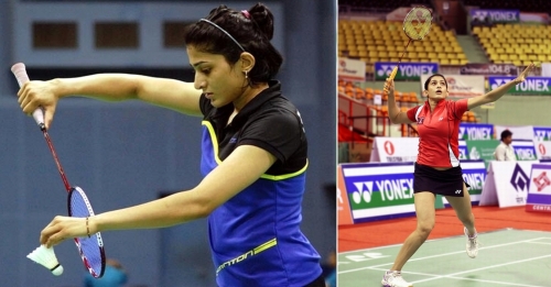 Ashwani on her home turf... the Badminton Court