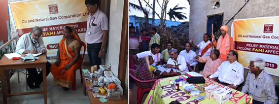Dr. Sanjay Misra attending to victims in a Health Camp at Puri Town
