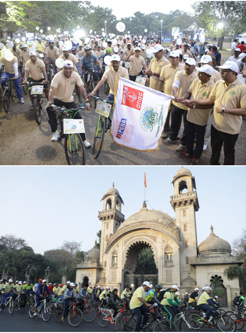 Glimpses from the Cyclothon organized by ONGC; enroute iconic monuments and prominent places of cities
