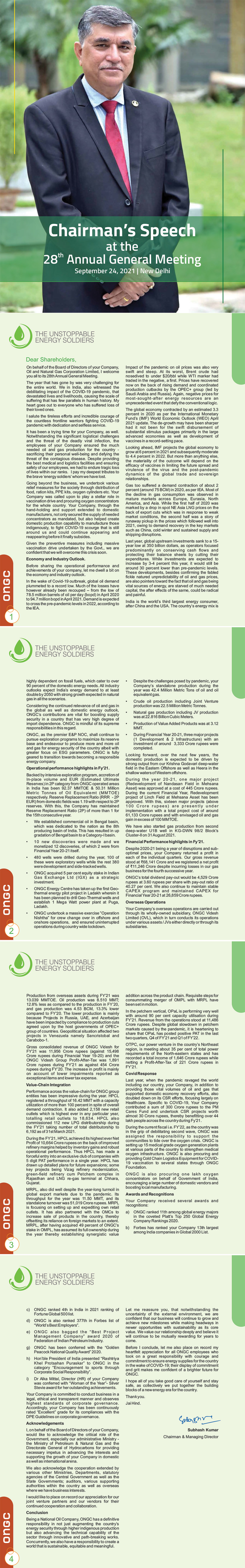 CMD's speech at the 28th AGM