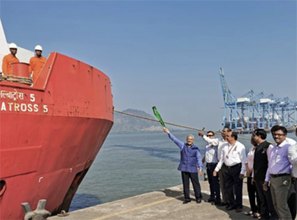 ONGC flags off its first Offshore Supply Vessel through JNPT