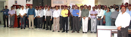 A cross section of the employees gathered for the event