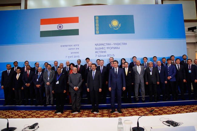 The Indo-Kazakh summit members with Prime Minister