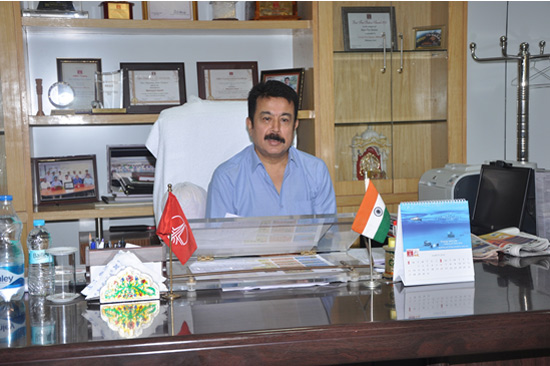 Utpal Bora, Executive Director-Asset Manager of ONGC Mehsana in his office