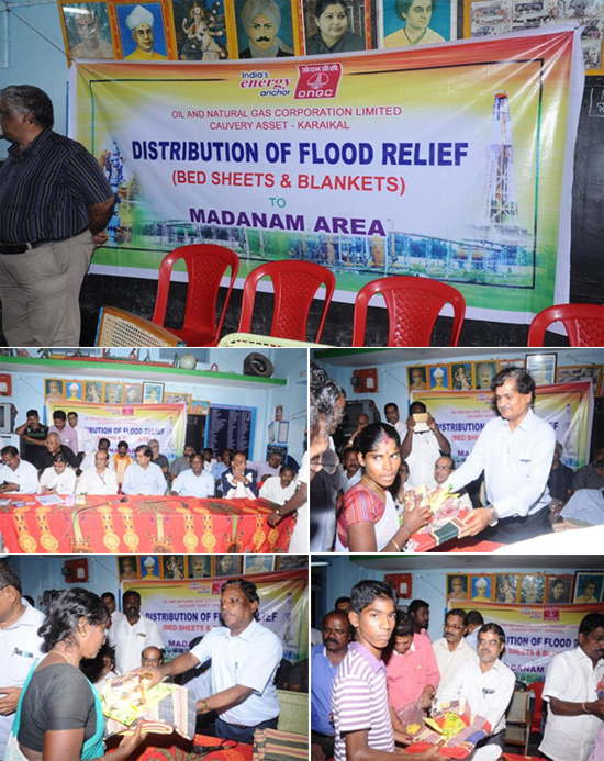Distribution of flood relief(Bed Sheets and Blankets)
