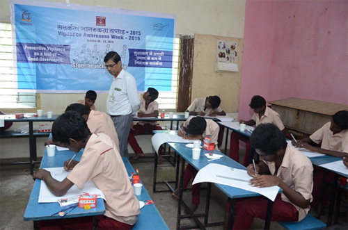 Students participating in Vigilance Awareness competitions