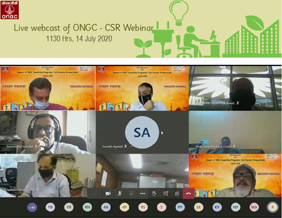 The webinar on ‘Impact of ONGC Swachhta Project: Civil Society Perspectives’ in progress