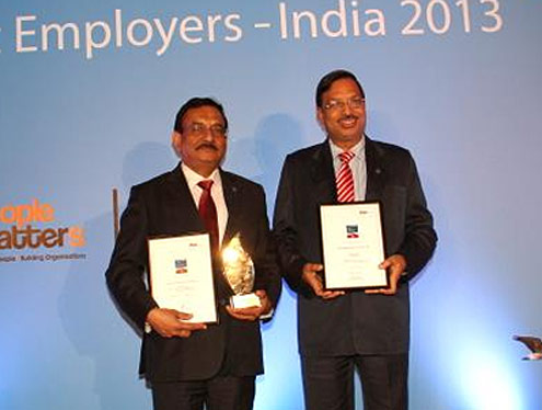 Mr Jamestin (left) with 'Best Employer' and 'Voice of Employee'