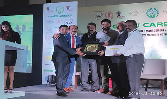 Team IPSHEM receiving the Grow Care India Environment, Water Management & Sustainability Award 2019 by OSD to CM of Punjab Jagdeep Singh Sidhu