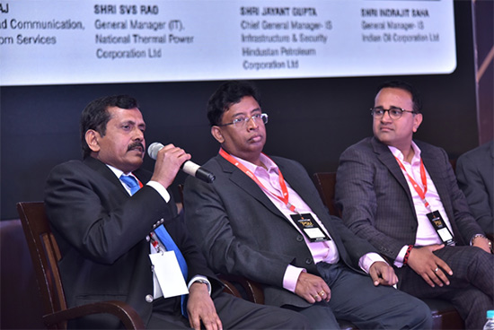 DK Dhiraj speaking on IT innovations in PSUs during the panel discussion