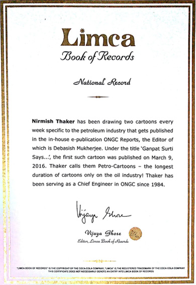 Citation given by Limca Book of records