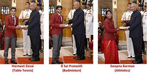 Triple Celebration on National Sports Day: Three ONGCians conferred with Arjuna Awards