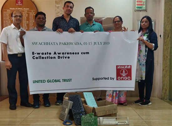 Employees at E-waste awareness drive