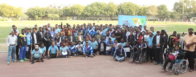 Director (Finance) Subhash Kumar and Director (HR) Alka Mittal with the ONGC Para Games participants