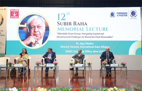 Dignitaries on the dais during the 12th Subir Raha Memorial Lecture at DUB