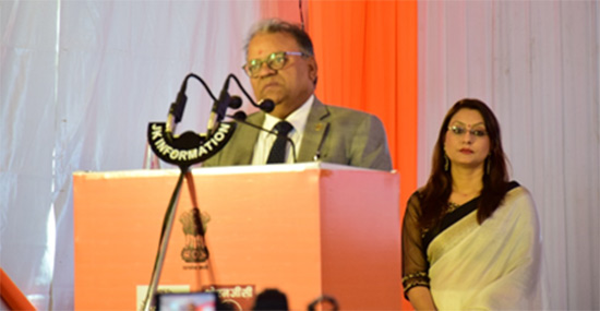 Chairman Arun Kumar Singh addressing during the audience ceremony