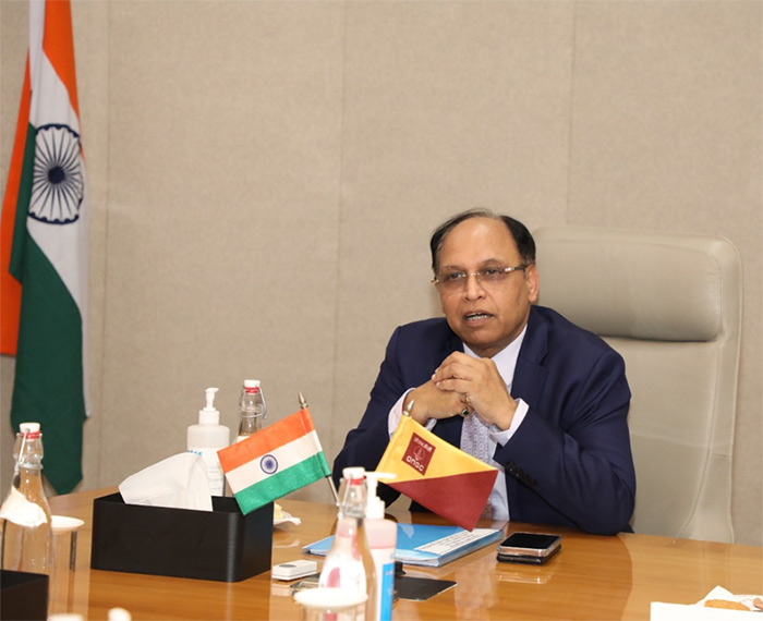 CMD ONGC RK Srivastava addressing the meeting